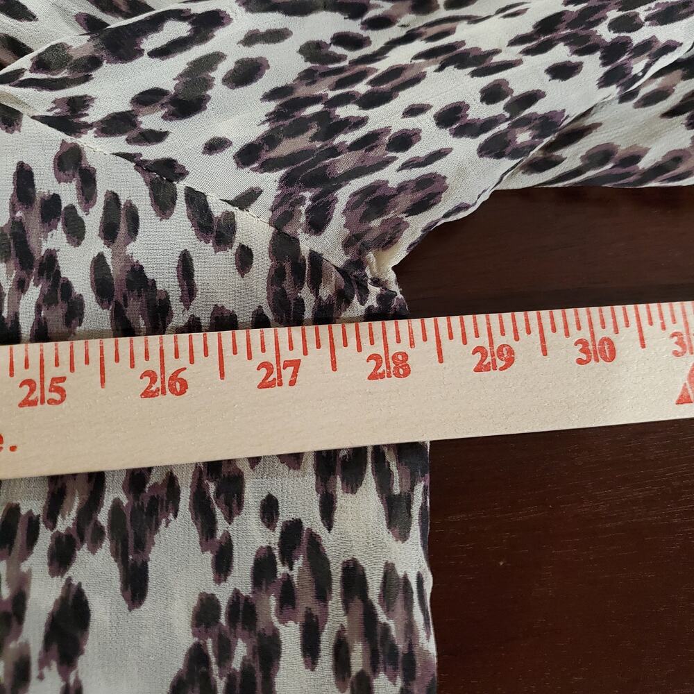 Lucky Brand Womens Sheer Leopard Animal Print Button Blouse Top Size 3X Mob Wife - Picture 8 of 9
